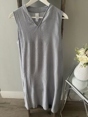 MarlaWynne Sleeveless V-Neck Maxi Dress in Light Gray